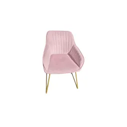 Fauteuil en velours rose pastel