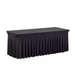 Housse de table noire effet jupe