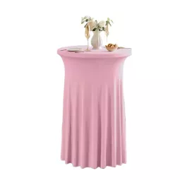 Housse de mange debout rose clair effet jupe