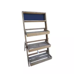 Étagère en Bois Vintage à 3 Niveaux avec Tableau Noir