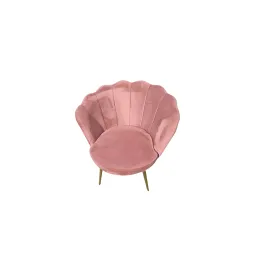 Fauteuil en velours vieux rose